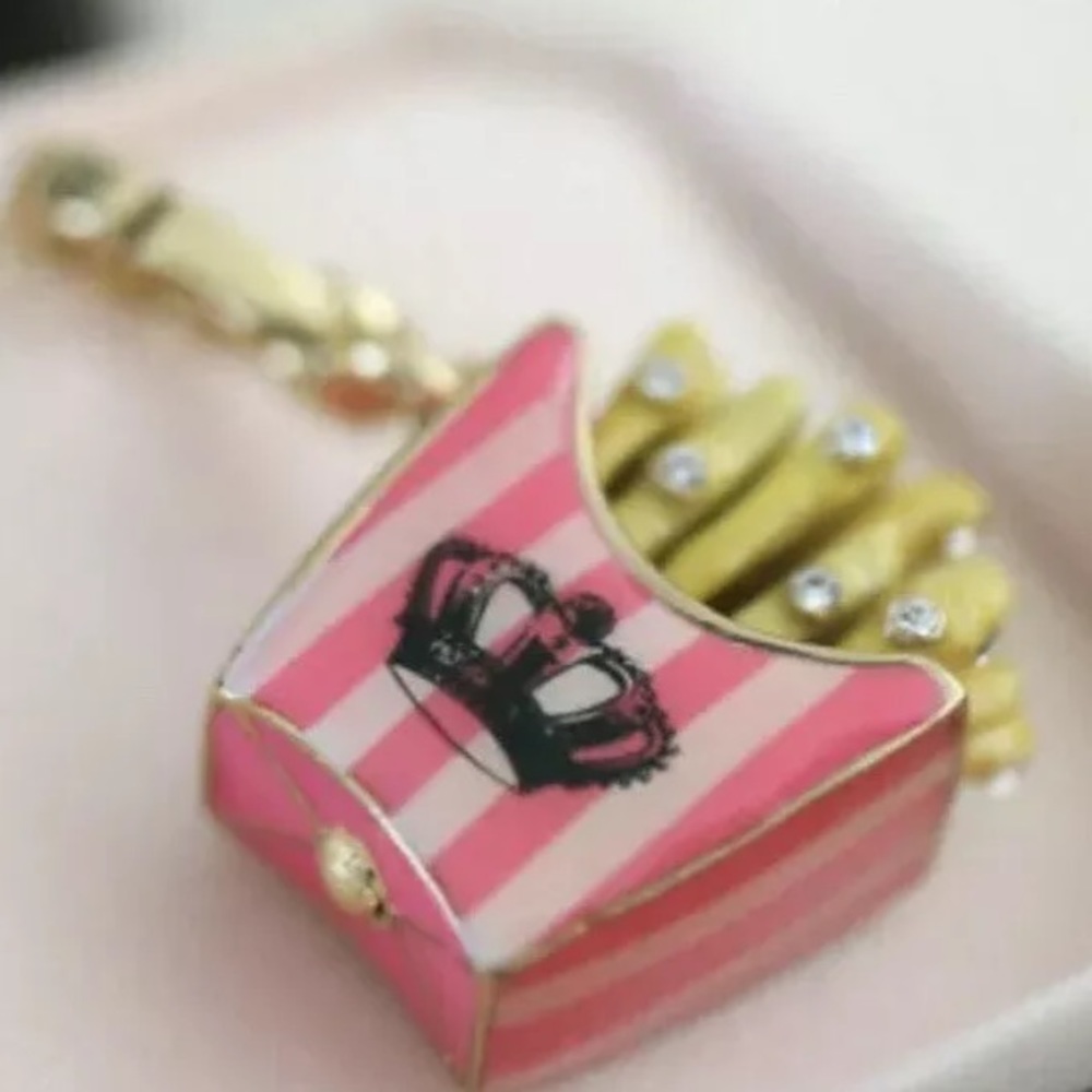 Juicy Couture French Fries Food charm Pink stripe NEW - Picture 4 of 4